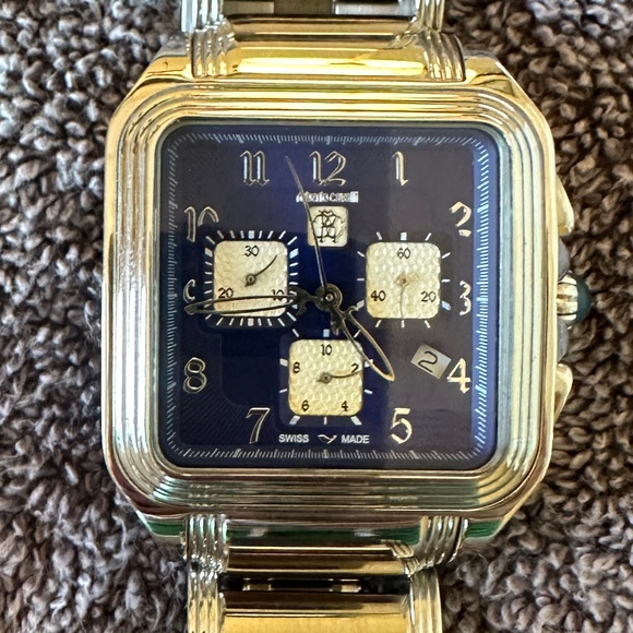 Roberto Cavalli Chronograph Stainless Silver Tone Venom Watch - Picture 1 of 6